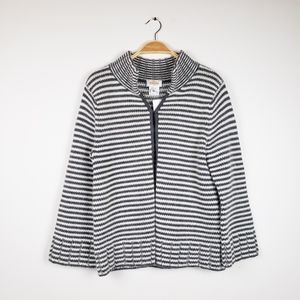 Talbots Angora Blend Striped Cardigan Sweater